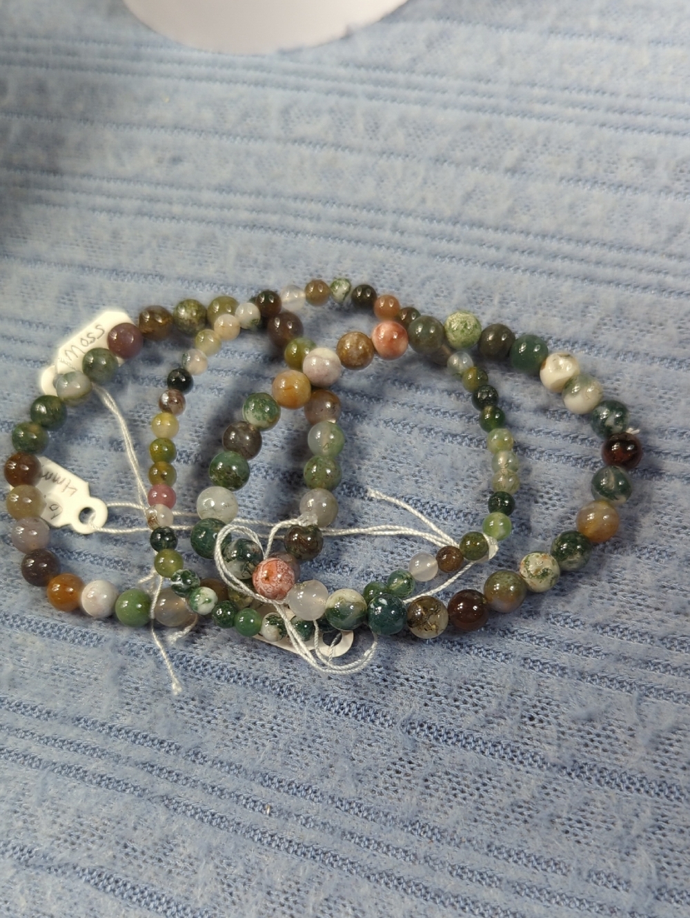 Moss and Mixed Agate Bracelets